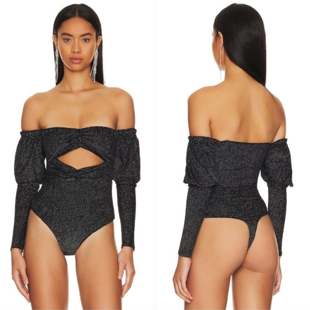 NWT Lovers + Friends Dionne Bodysuit Black Size Large
